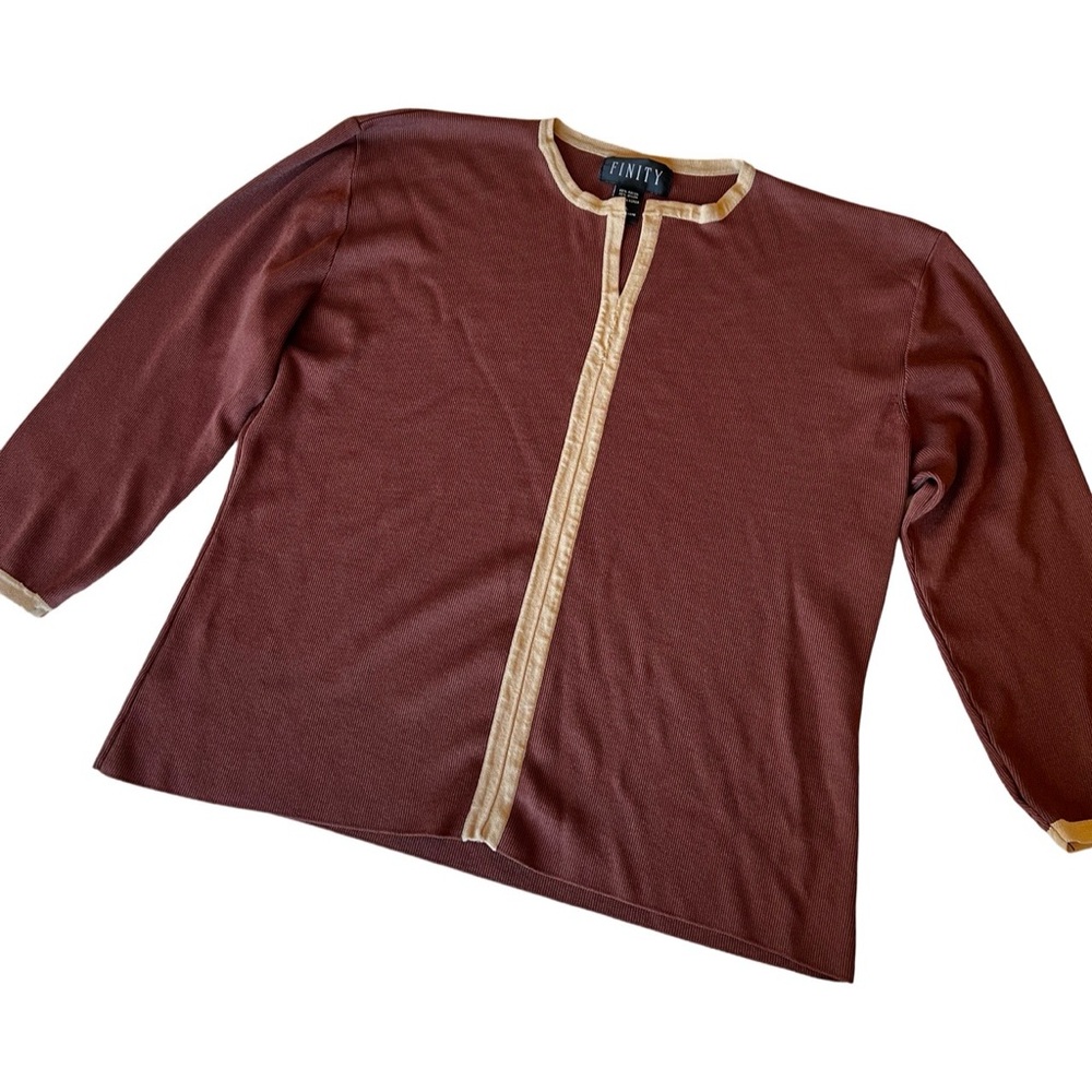 Brown 3/4 sleeve Vtg top